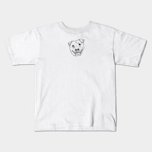 Staffy b&w linework Kids T-Shirt